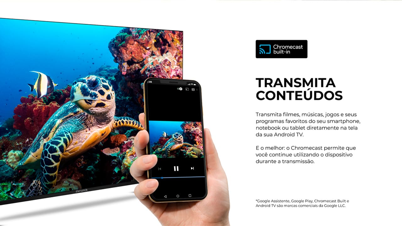 Uma Verdadeira Experiência de Imagem. Com mais de 8 milhões de pixels e uma resolução quatro vezes maior que o Full HD, a Televisão AIWA 50BL02A transforma cada momento em um espetáculo visual com cores vibrantes, contrastes profundos e detalhes impressionantes.
