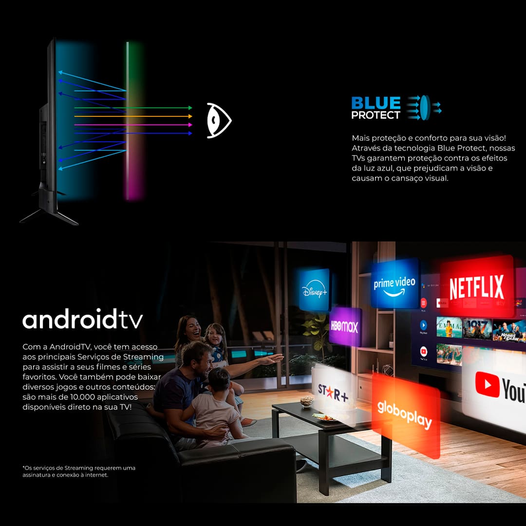 Uma Verdadeira Experiência de Imagem. Com mais de 8 milhões de pixels e uma resolução quatro vezes maior que o Full HD, a Televisão AIWA 50BL02A transforma cada momento em um espetáculo visual com cores vibrantes, contrastes profundos e detalhes impressionantes.