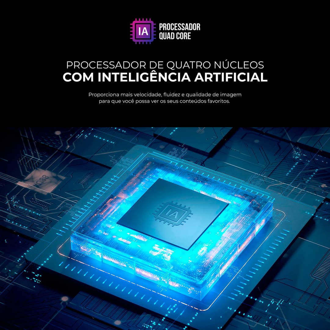Uma Verdadeira Experiência de Imagem. Com mais de 8 milhões de pixels e uma resolução quatro vezes maior que o Full HD, a Televisão AIWA 50BL02A transforma cada momento em um espetáculo visual com cores vibrantes, contrastes profundos e detalhes impressionantes.