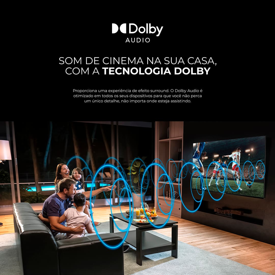 Uma Verdadeira Experiência de Imagem. Com mais de 8 milhões de pixels e uma resolução quatro vezes maior que o Full HD, a Televisão AIWA 50BL02A transforma cada momento em um espetáculo visual com cores vibrantes, contrastes profundos e detalhes impressionantes.