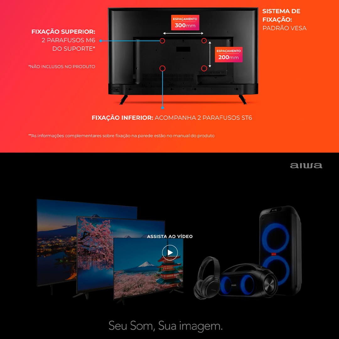 Uma Verdadeira Experiência de Imagem. Com mais de 8 milhões de pixels e uma resolução quatro vezes maior que o Full HD, a Televisão AIWA 50BL02A transforma cada momento em um espetáculo visual com cores vibrantes, contrastes profundos e detalhes impressionantes.