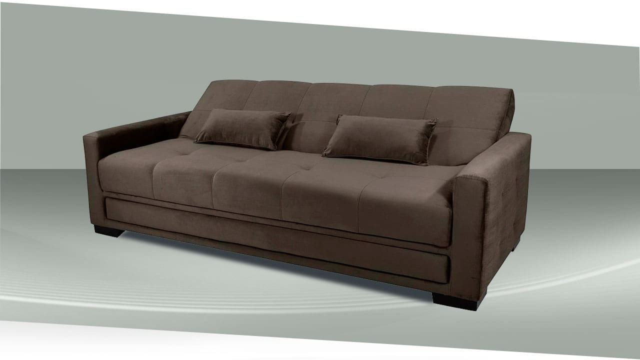Sofá Cama Matrix Grazi Veludo Marrom
