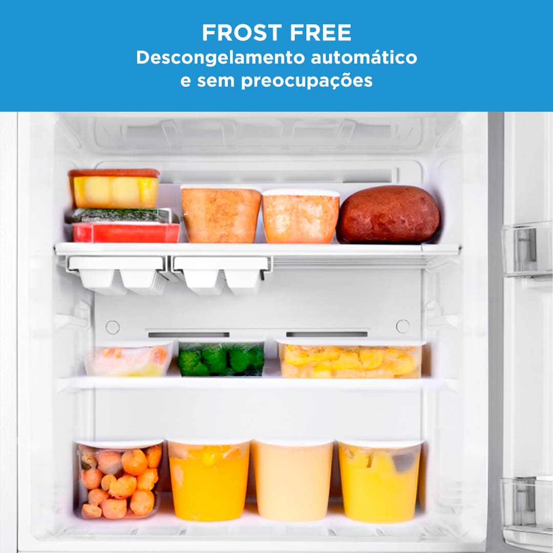 A Geladeira Frost Free Duplex 425 litros da Midea é a escolha perfeita para quem busca uma combinação de espaço e design moderno. Com o maior freezer do segmento, oferecendo 120 litros, ela proporciona amplo armazenamento para todas as suas necessidades, sem abrir mão da sofisticação.