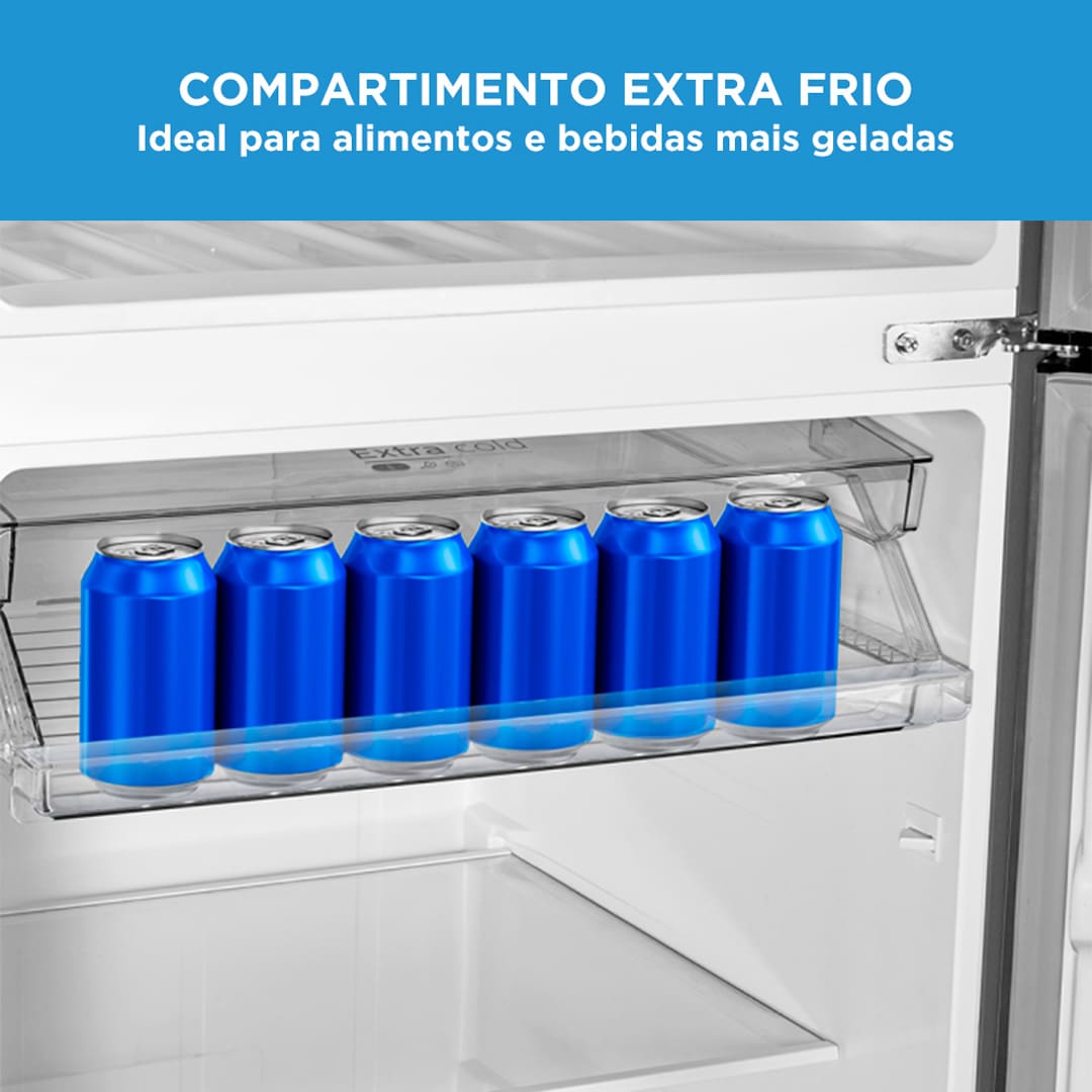 A Geladeira Frost Free Duplex 425 litros da Midea é a escolha perfeita para quem busca uma combinação de espaço e design moderno. Com o maior freezer do segmento, oferecendo 120 litros, ela proporciona amplo armazenamento para todas as suas necessidades, sem abrir mão da sofisticação.
