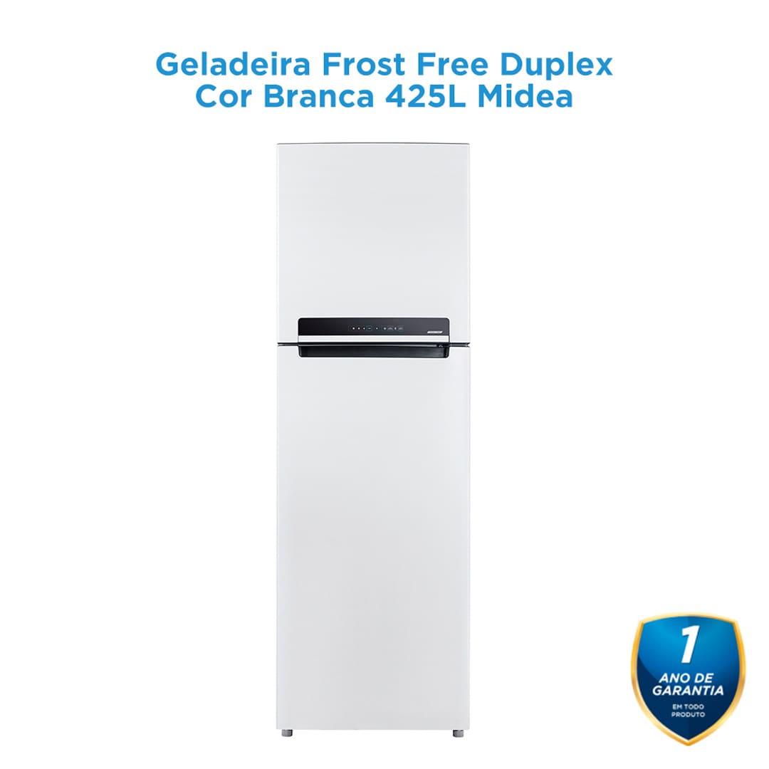 A Geladeira Frost Free Duplex 425 litros da Midea é a escolha perfeita para quem busca uma combinação de espaço e design moderno. Com o maior freezer do segmento, oferecendo 120 litros, ela proporciona amplo armazenamento para todas as suas necessidades, sem abrir mão da sofisticação.