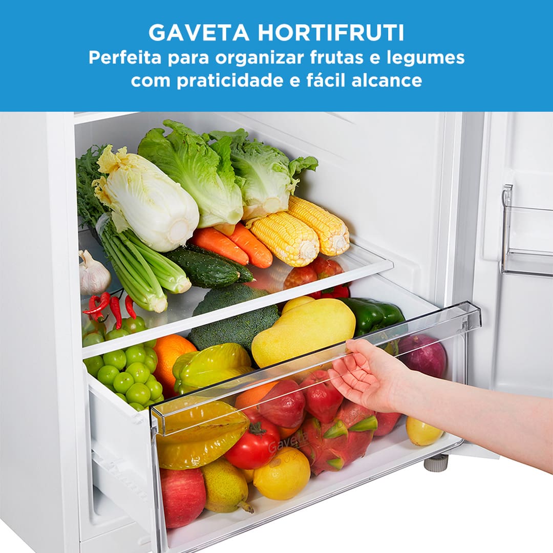 A Geladeira Frost Free Duplex 425 litros da Midea é a escolha perfeita para quem busca uma combinação de espaço e design moderno. Com o maior freezer do segmento, oferecendo 120 litros, ela proporciona amplo armazenamento para todas as suas necessidades, sem abrir mão da sofisticação.