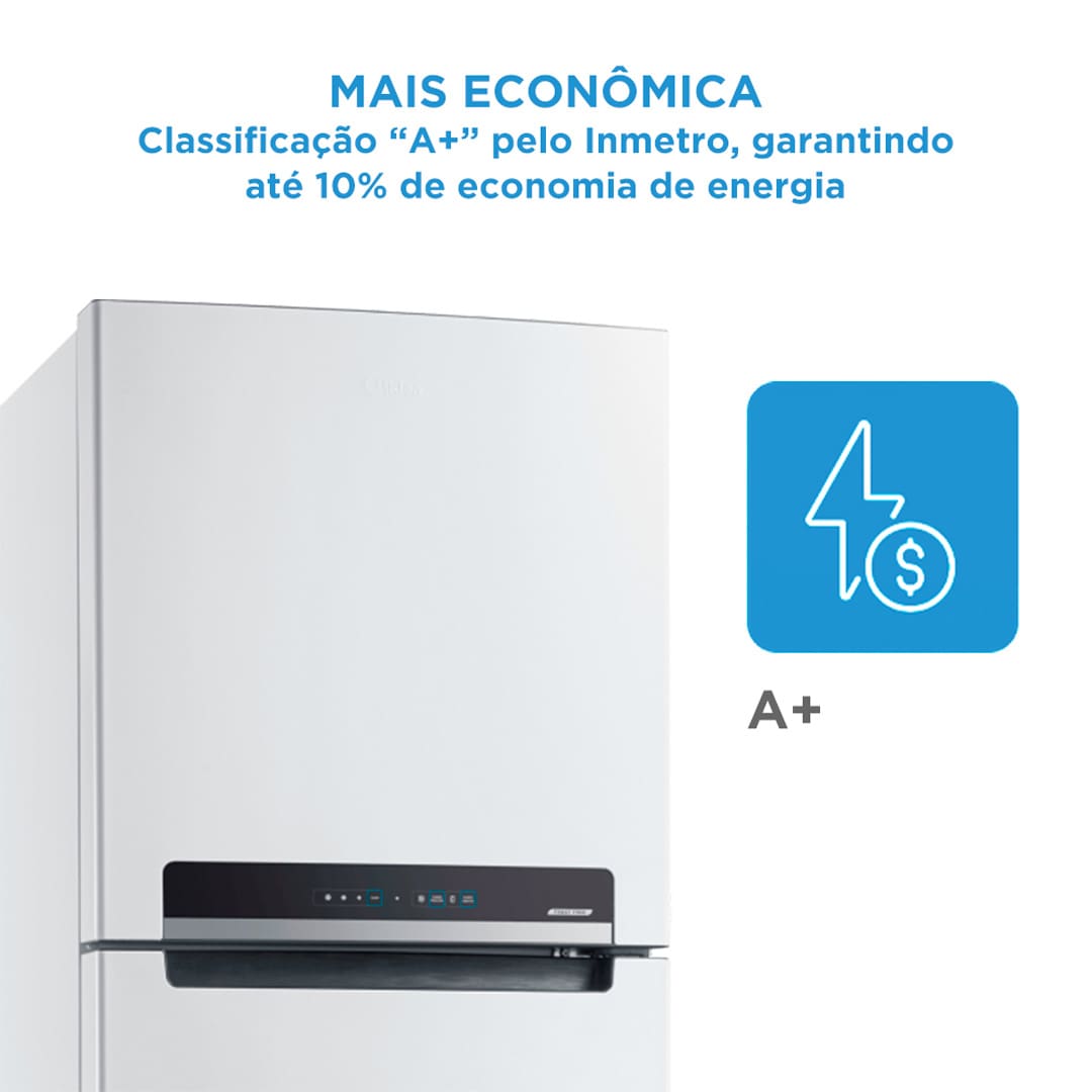 A Geladeira Frost Free Duplex 425 litros da Midea é a escolha perfeita para quem busca uma combinação de espaço e design moderno. Com o maior freezer do segmento, oferecendo 120 litros, ela proporciona amplo armazenamento para todas as suas necessidades, sem abrir mão da sofisticação.