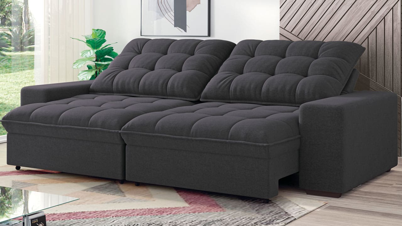 Sofá Retrátil Reclinável Linoforte Benetton 4 Lugares