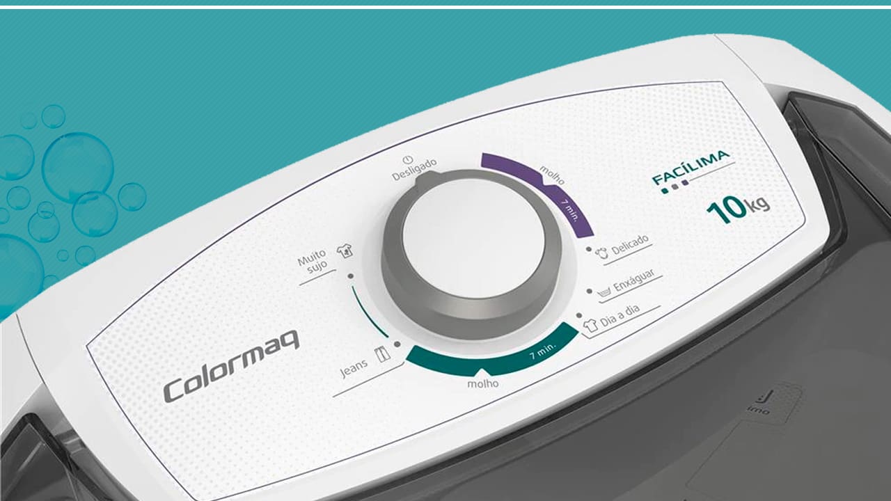 Lavadora Semiautomática Colormaq LCS10M com 5 programas de lavagem 