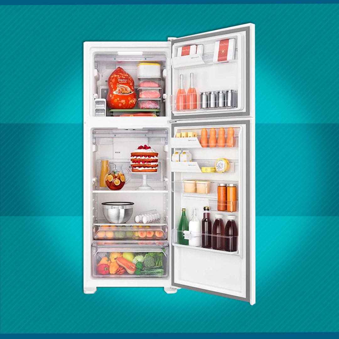 Geladeira Electrolux DF56 Branca Aberta