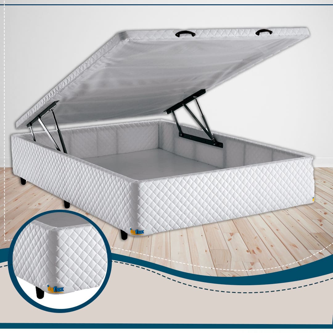 Base Box Casal Itaflex Branca revestimento poliéster