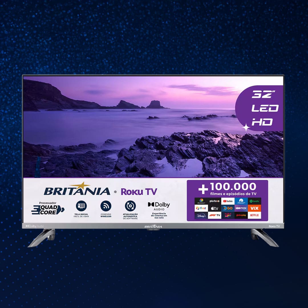 Smart TV LED 32” HD Britânia