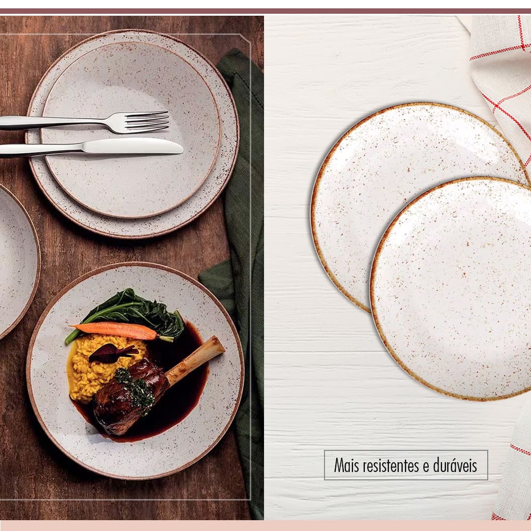 Pratos em porcelana com estampa floral