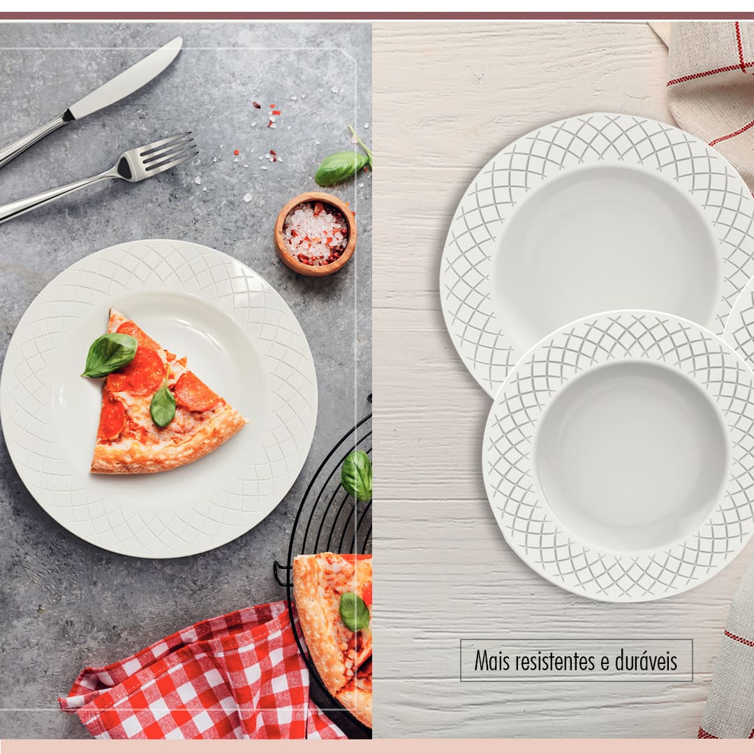Pratos em porcelana com estampa floral