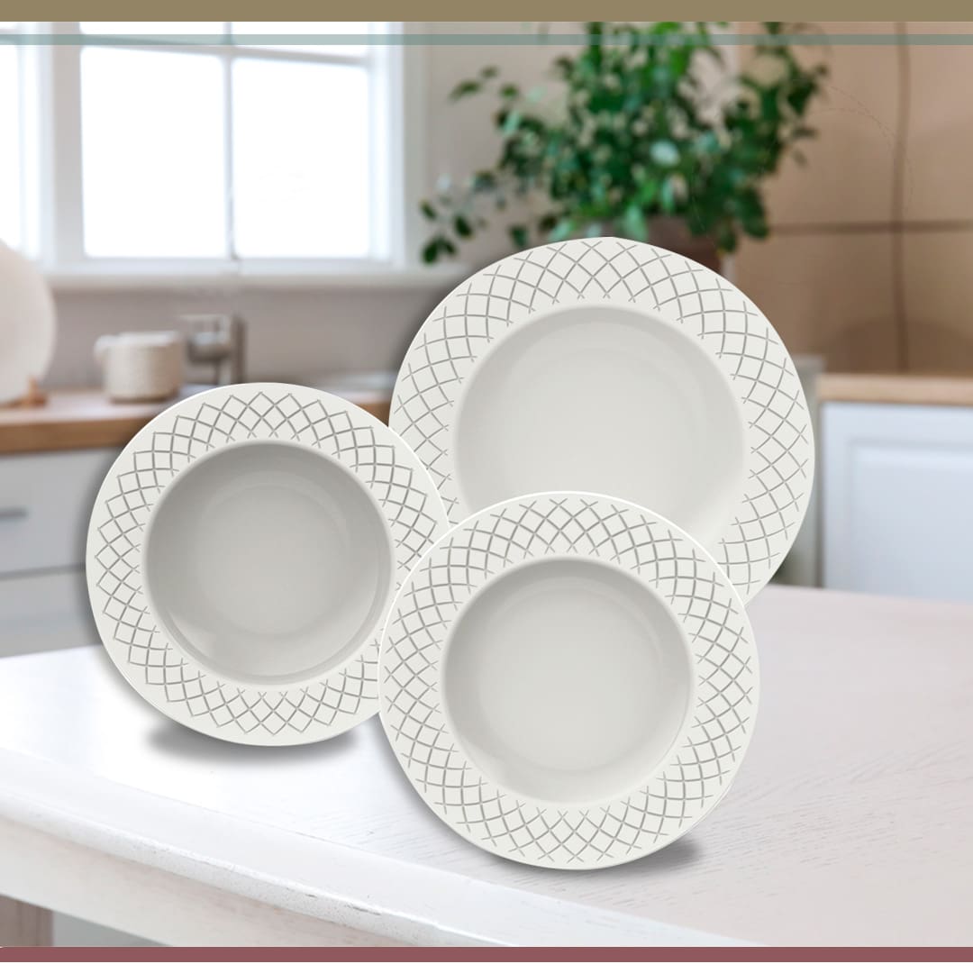 Conjunto Ingrid com 12 Pratos em Porcelana da Tramontina