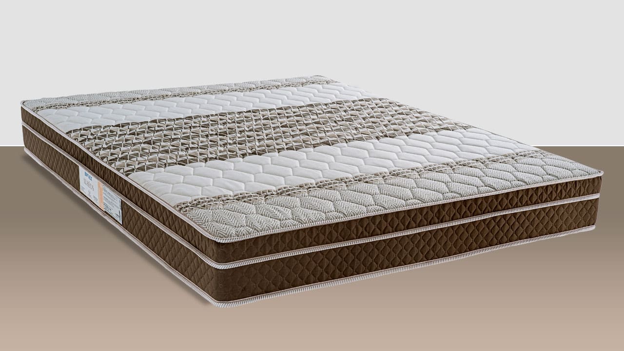 Colchão Queen Size Biflex Ilhéus Marrom Bege Estampado