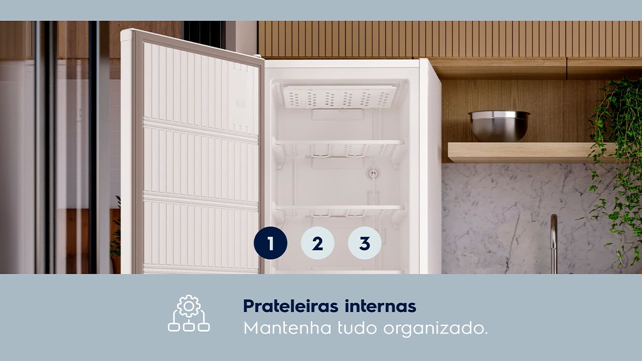 Design Moderno e Funcionalidade Aprimorada. O Freezer Vertical Electrolux 234 litros apresenta um design moderno com novas funcionalidades que elevam a experiência do usuário e otimizam a eficiência energética. Com puxador ergonômico e portas reversíveis, o freezer se adapta facilmente ao layout da sua casa ou estabelecimento, oferecendo praticidade e estilo em um único aparelho.