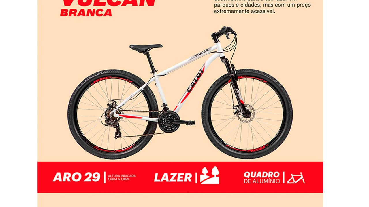 Bicicleta Aro 29 Caloi Vulcan