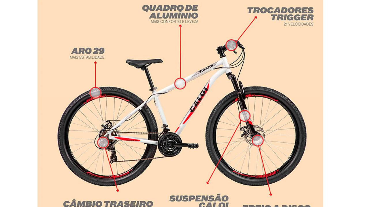 Bicicleta Aro 29 Caloi Vulcan