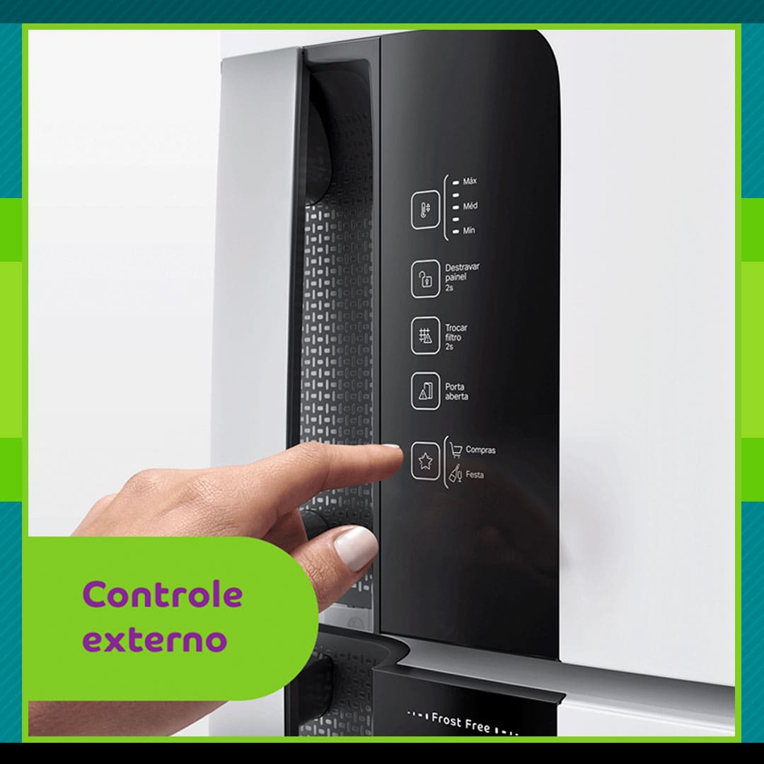 imagem mostra o painel de controle externo