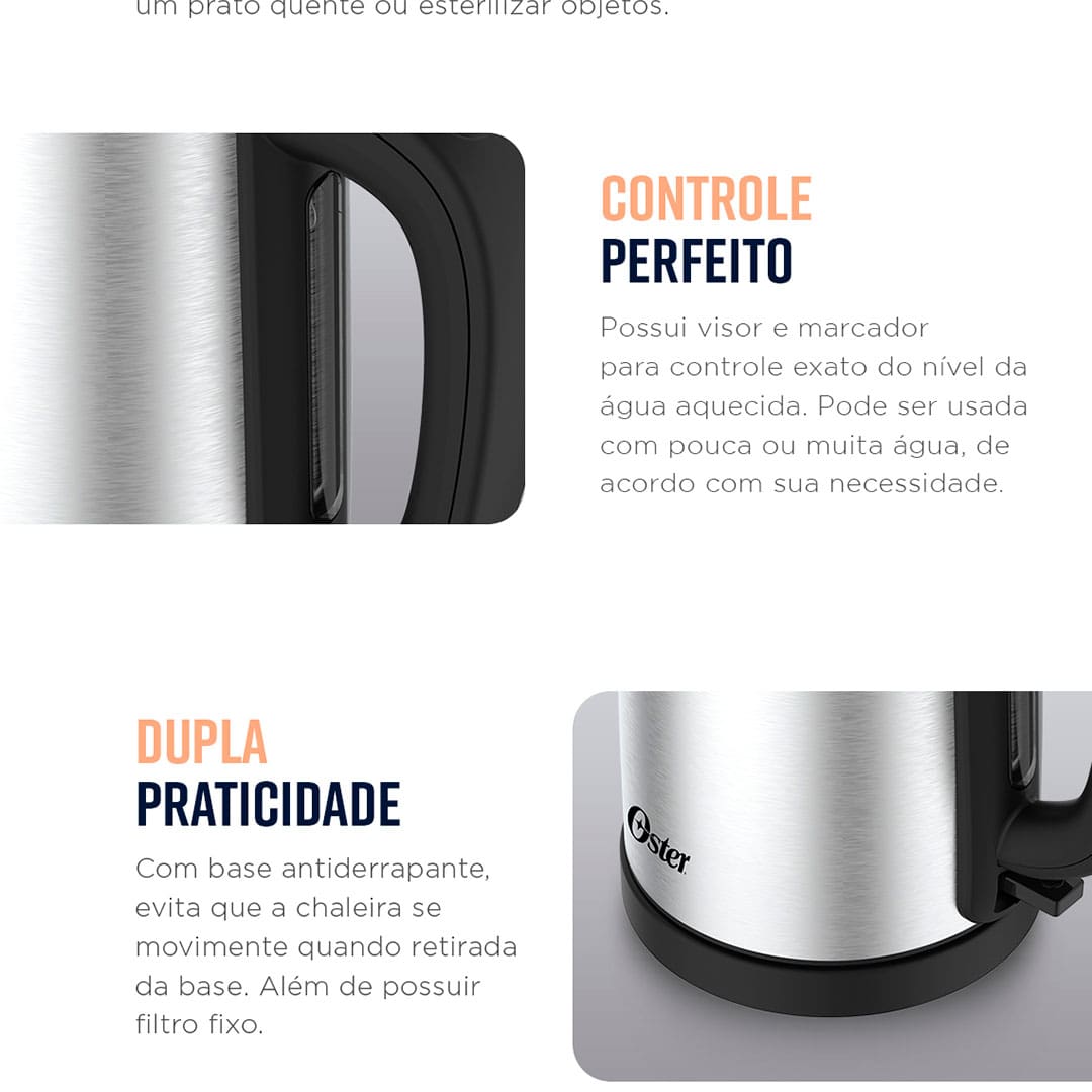 Chaleira Elétrica Oster OCEL550 1,7L Inox