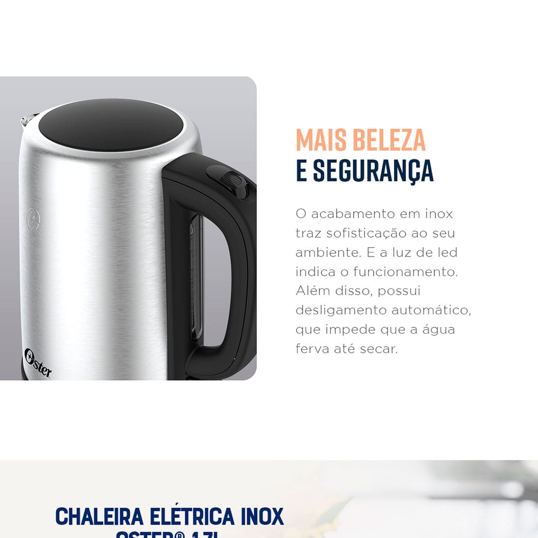 Chaleira Elétrica Oster OCEL550 1,7L Inox