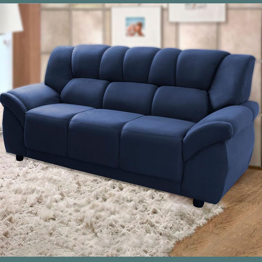 Sofá 3 Lugares Hellen Buarque 184cm Azul