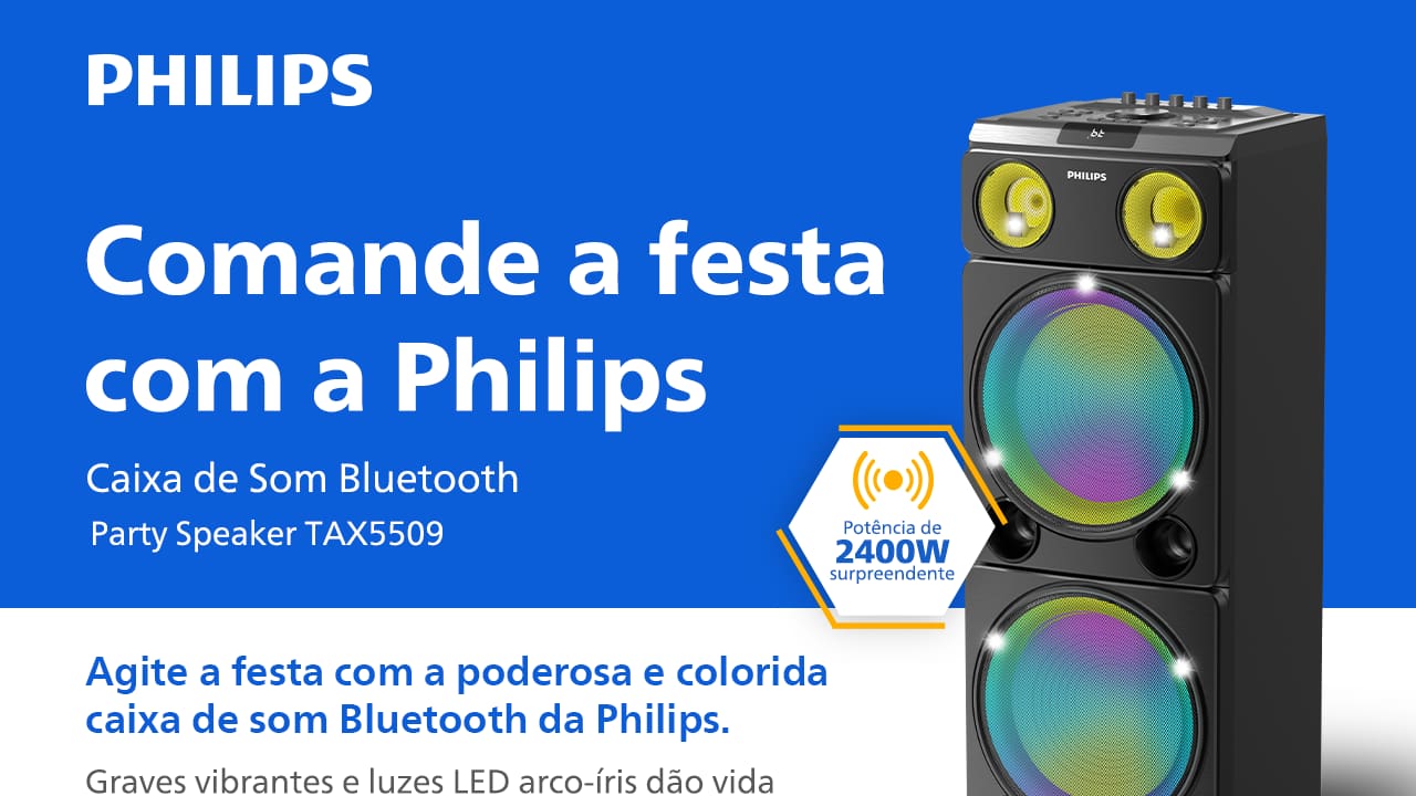 - Caixa de Som Philips Party Speaker TAX5509 2400W 