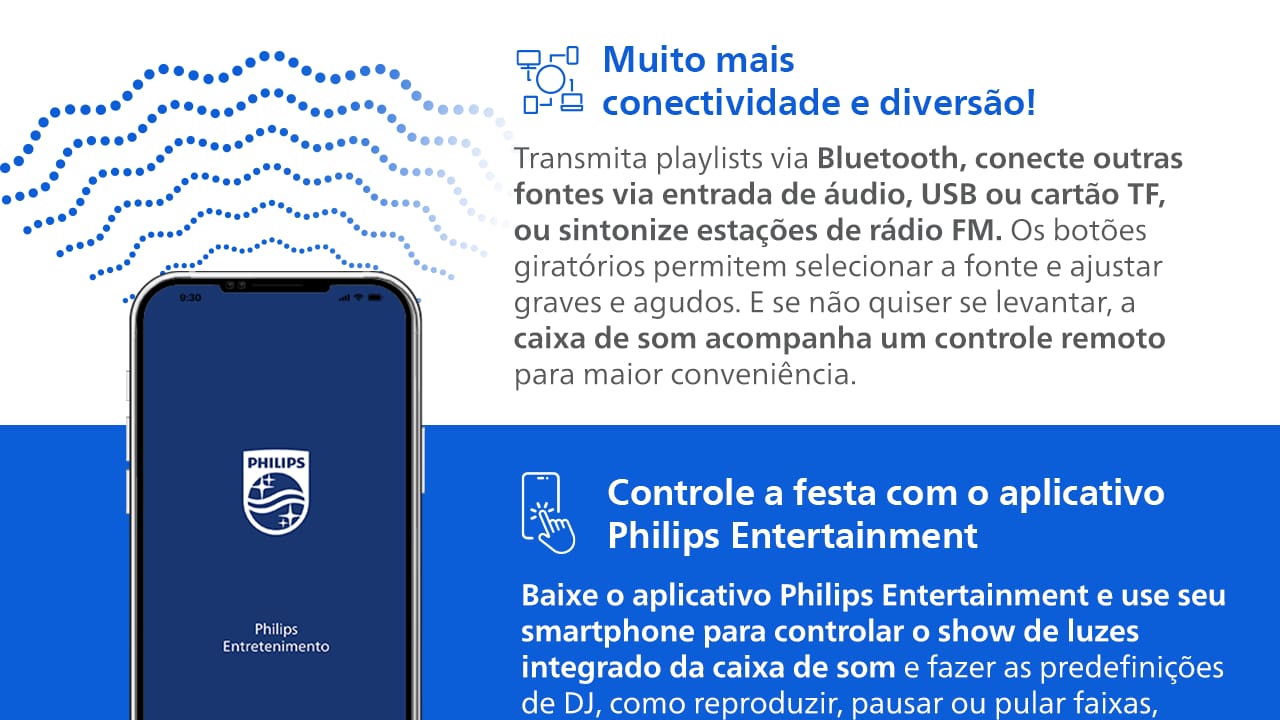 - Caixa de Som Philips Party Speaker TAX5509 2400W 