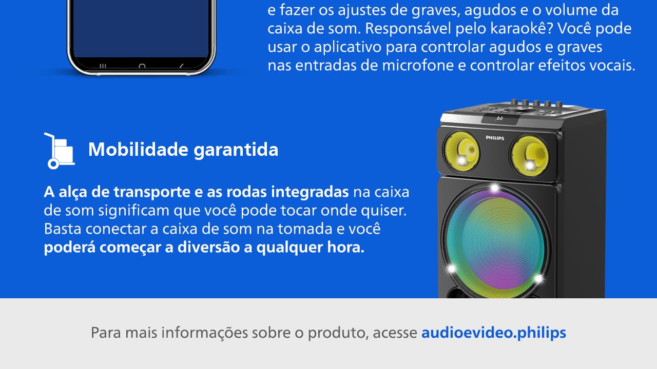 - Caixa de Som Philips Party Speaker TAX5509 2400W 