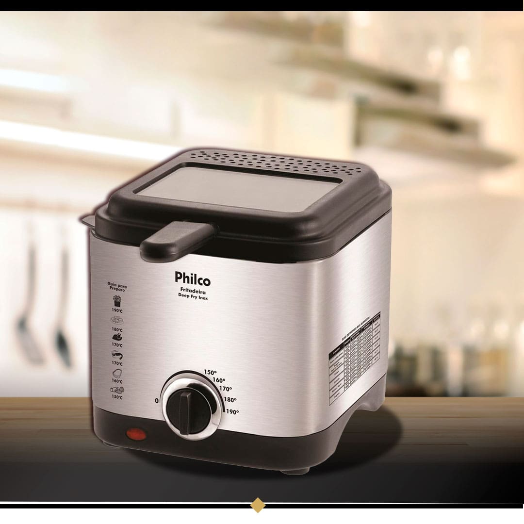 Fritadeira com Óleo Philco Deep Fry 1,8 Litro Inox