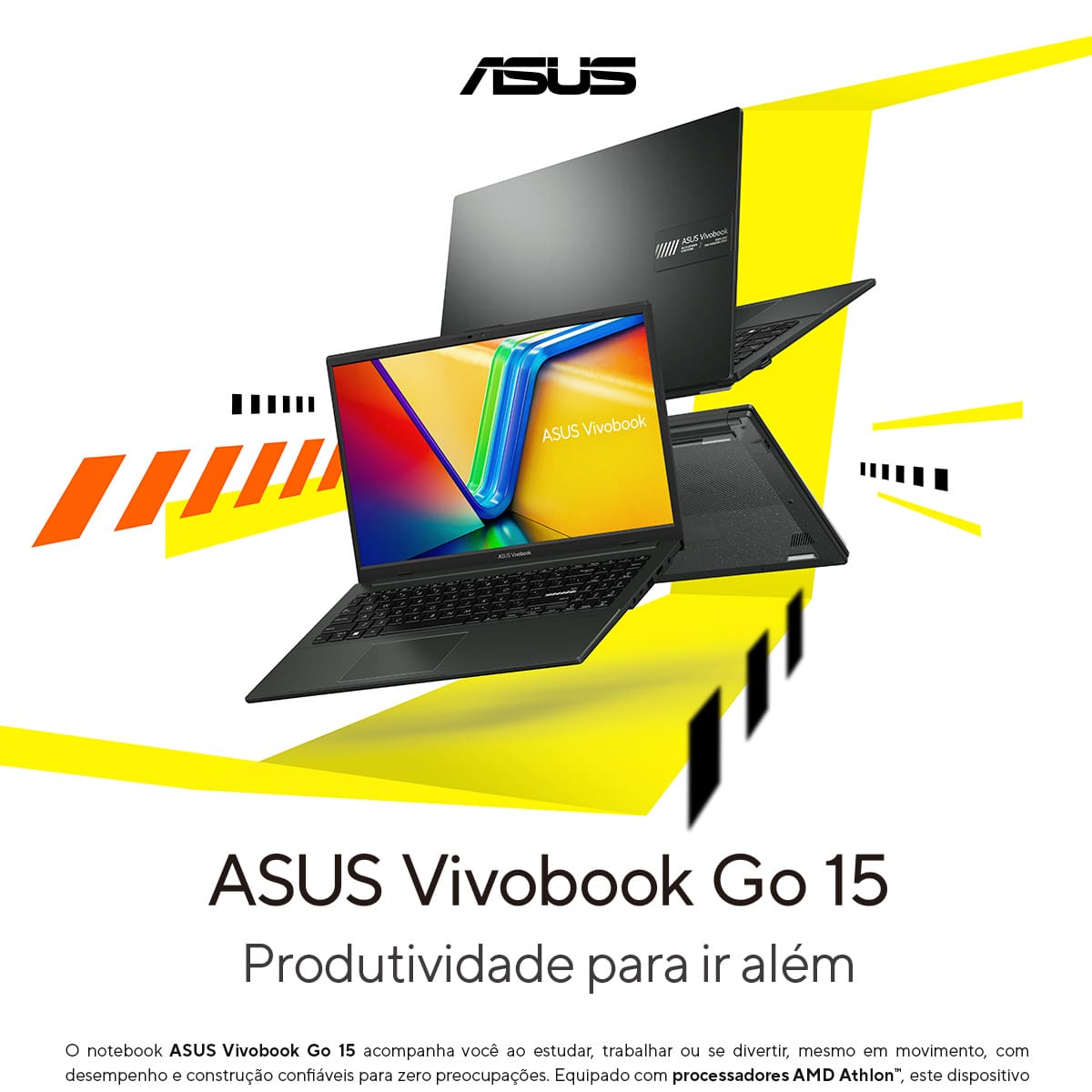 Asus Vivobook Go 15 AMD Athlon 4GB RAM 128GB SSD Tela 15.6” W11 - E1504FA-BQ5312WS