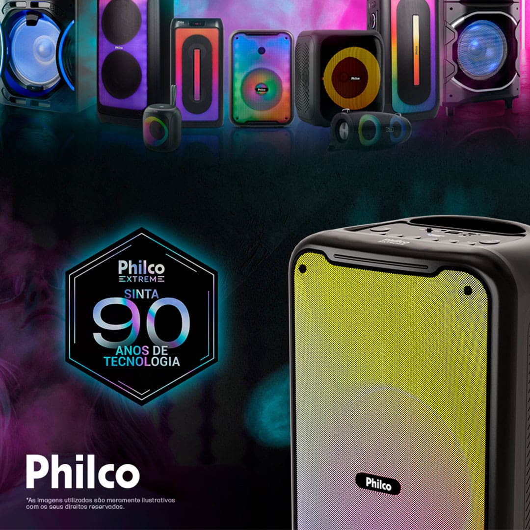 Caixa de Som Amplificada Philco PCX4501 com Bluetooth, Entrada USB e Flash Light - 350W