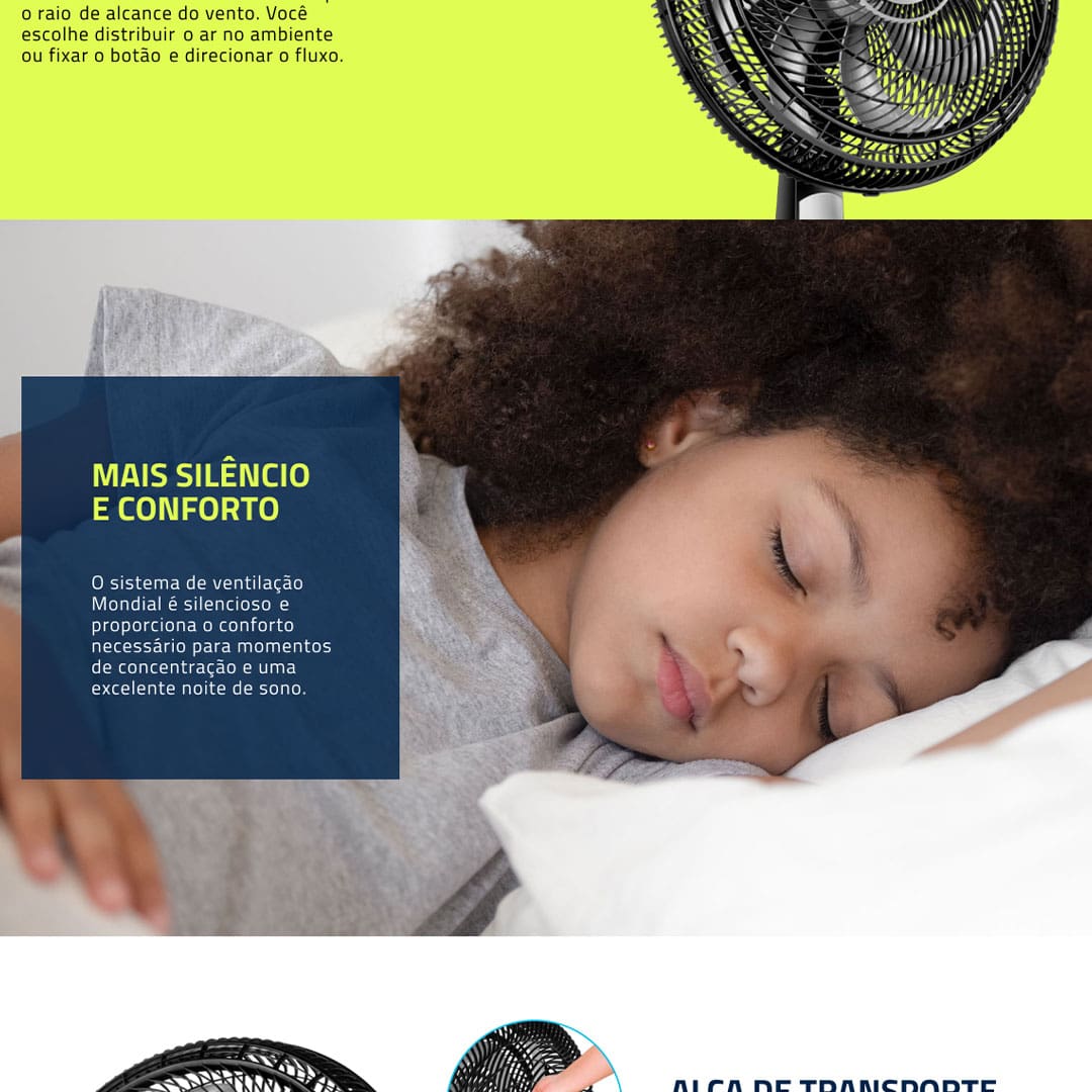 O Ventilador de Mesa Mondial Super Turbo VTX-40-8P é a escolha certa para se refrescar nos dias de verão. Pequeno, leve, resistente e potente, ele ainda é econômico e complementa a decoração da sua casa.
