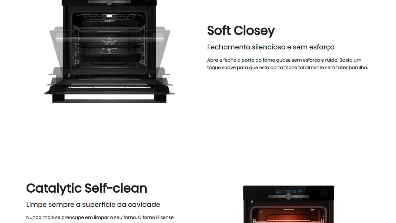 Forno Elétrico de Embutir Hisense BI64211AXBR com 13 Funções Pré-programadas 77L – 220V