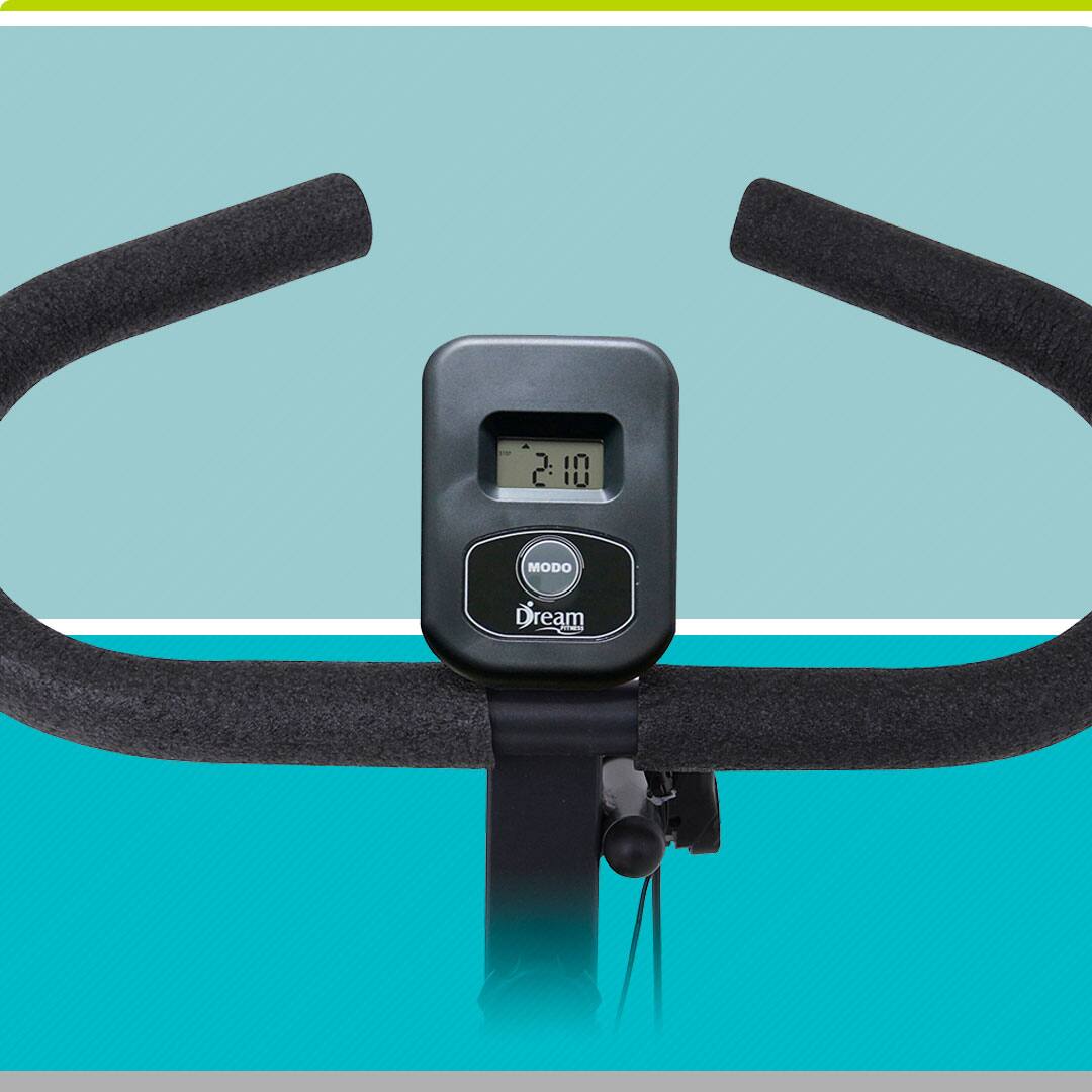 imagem detalha o monitor da Bicicleta Ergométrica Dream Fitness Runfit