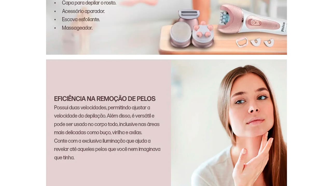 Depilador Philco Aqua Deluxe Plus PDP02 Rosa