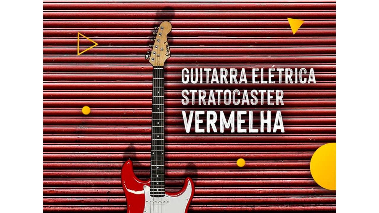 Guitarra Elétrica Queen’s D137561 Vermelha Branca