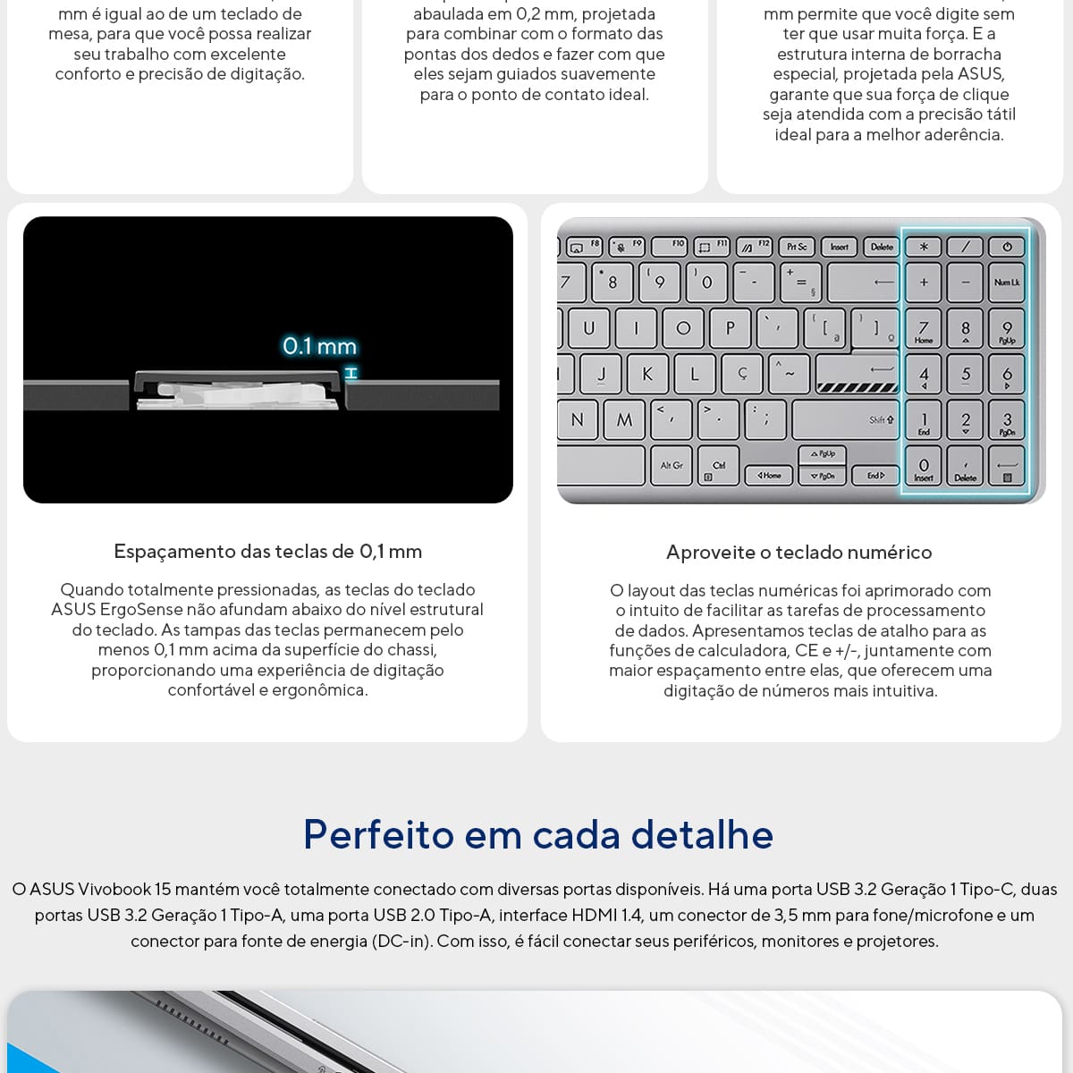 Notebook ASUS Vivobook 15 Core i5 8GB RAM 256GB SSD Tela 15,6” FHD Windows 11 – X1504VA-NJ1738W