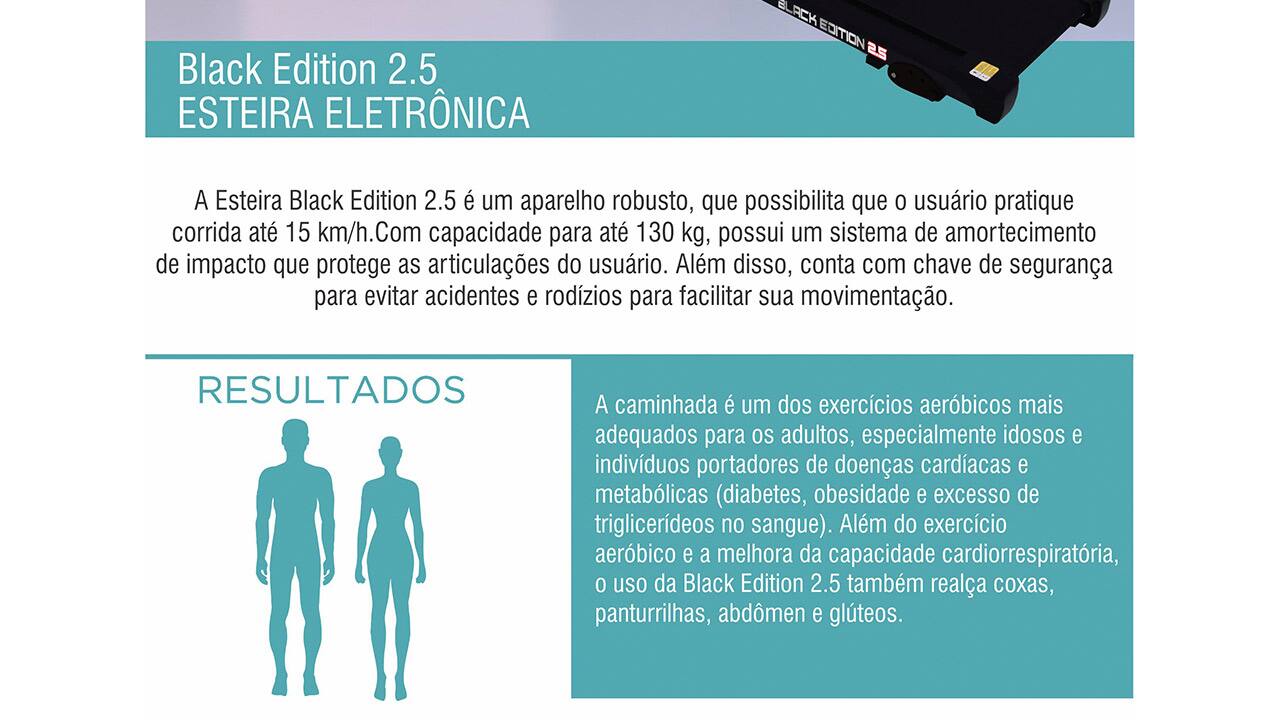 Esteira Ergométrica Eletrônica Dream Black Edition 2.5 Preta