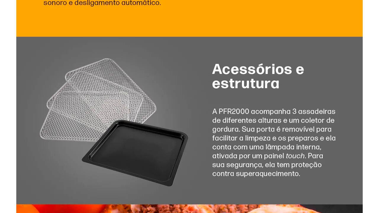 Fritadeira Elétrica Philco Air Fry Oven PFR2000P 11L Preta Inox