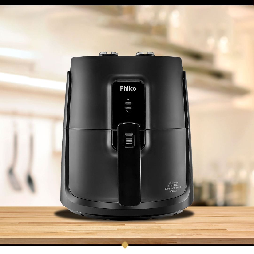 Fritadeira Elétrica Sem Óleo Air Fry Philco PFR15PG Gourmet Gold 4,4L Preta