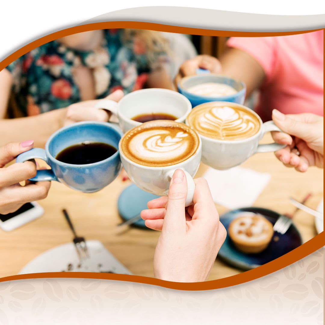 Brinde com xícaras de café espresso