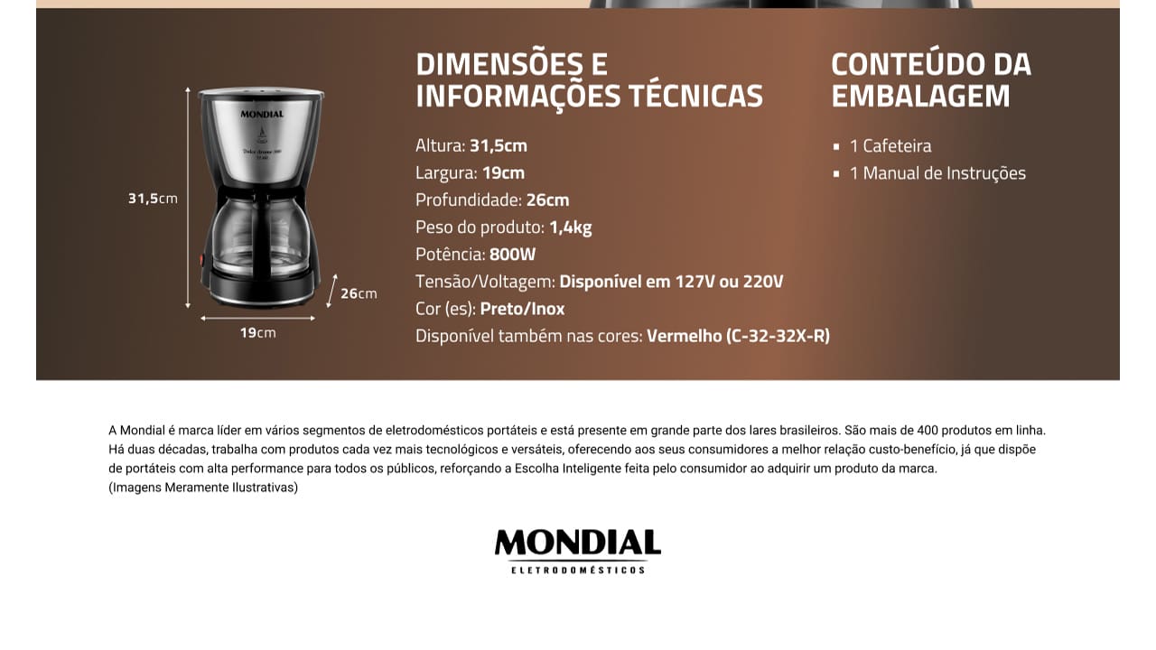 cafeteira-eletrica-mondial-dolce-arome-inox-c32-preta