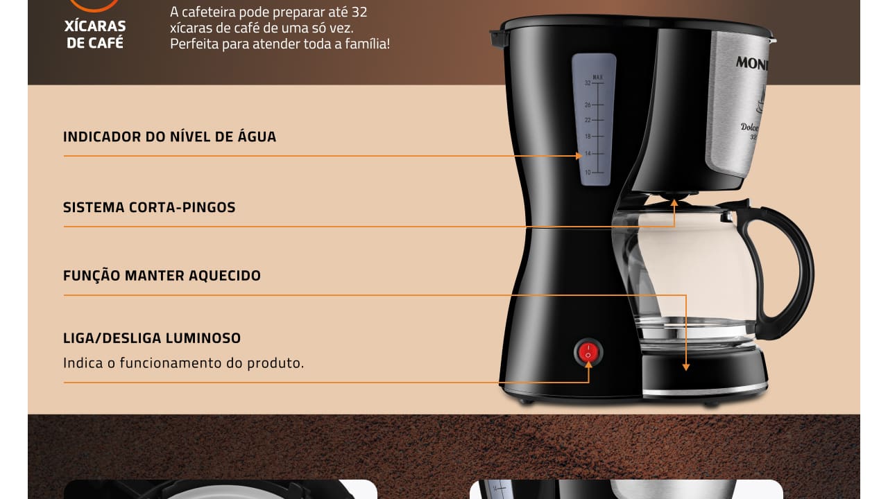 cafeteira-eletrica-mondial-dolce-arome-inox-c32-preta