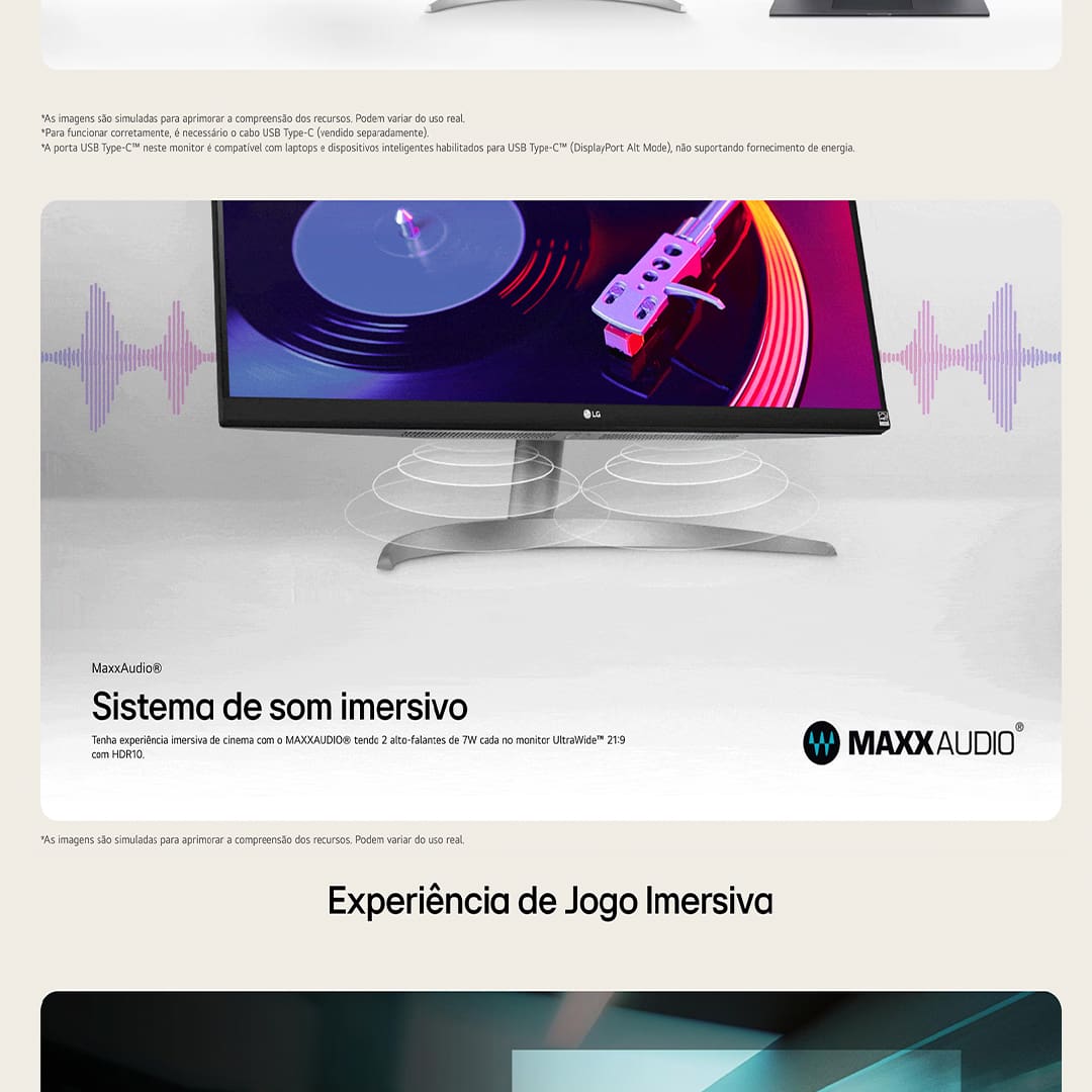 Monitor UltraWide 29" LG 29WQ600-B com Tela IPS