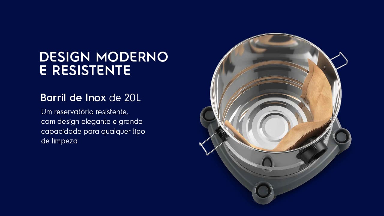 Aspirador de Pó e Água Electrolux GT20i Inox 20L