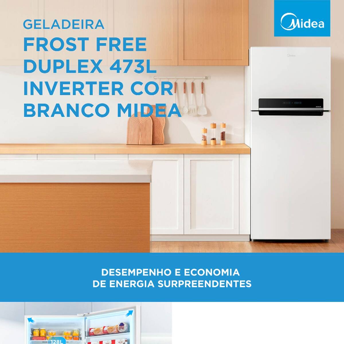 Geladeira Midea Frost Free Duplex MD-RT611EVK013