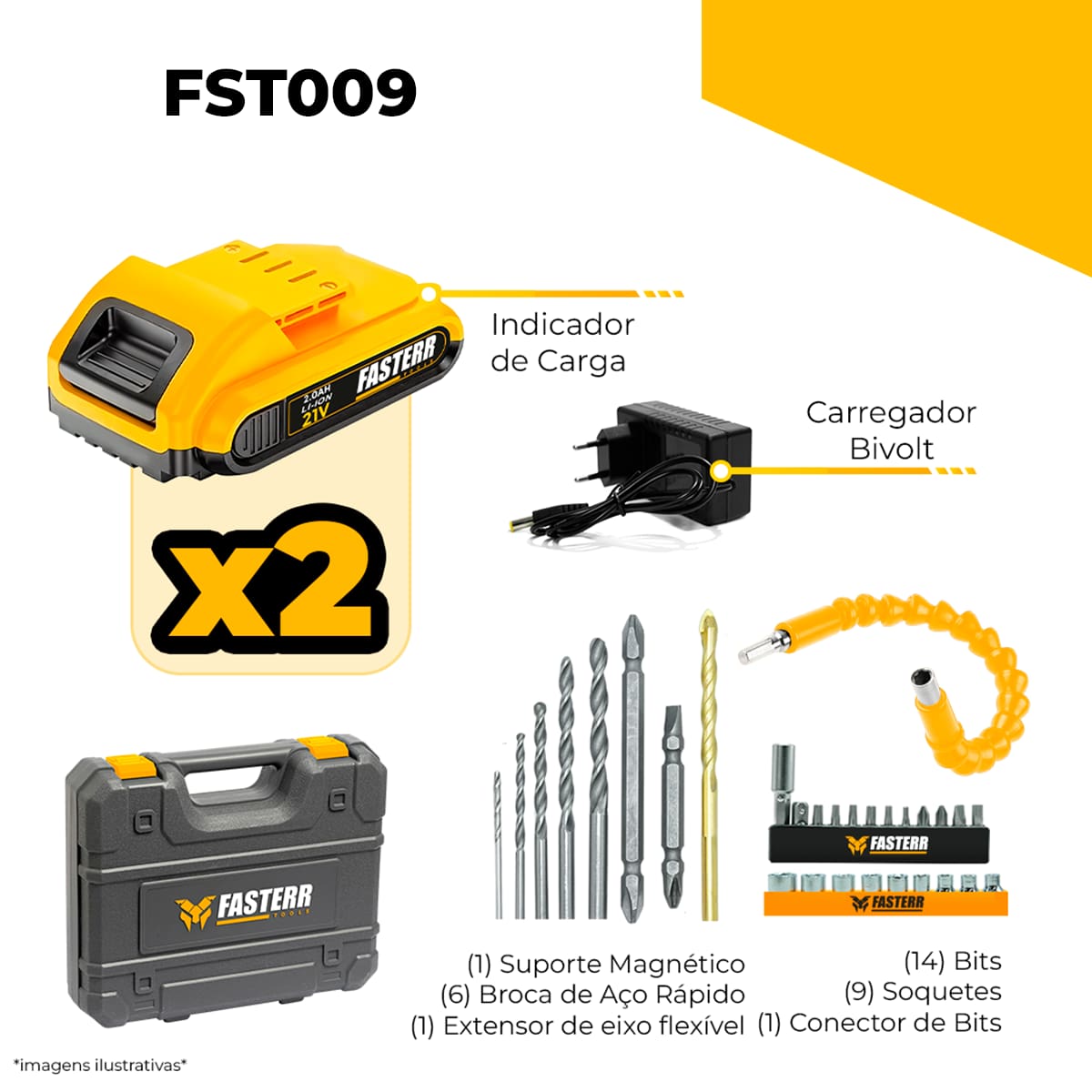 Parafusadeira Furadeira de Impacto FST009