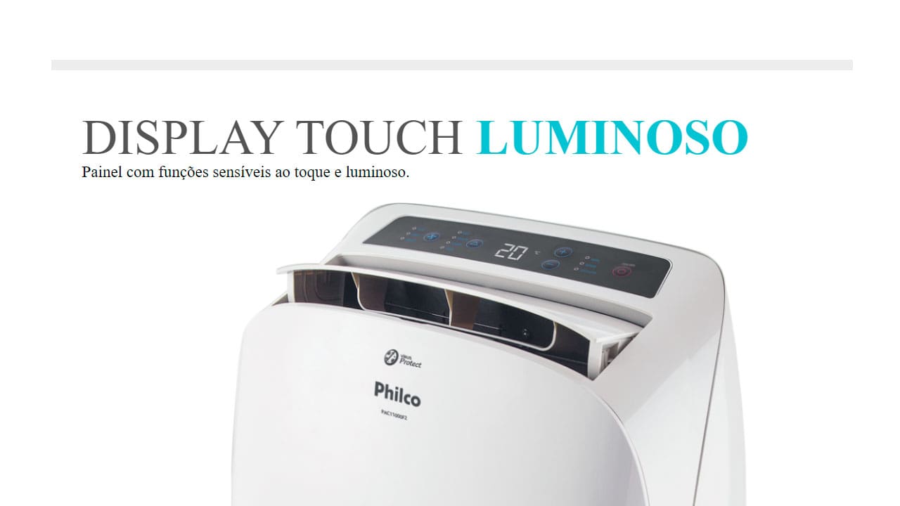Ar-Condicionado Portátil Philco Vírus Protect PAC11000F4 11.000 Btus com Controle Remoto e Display Digital